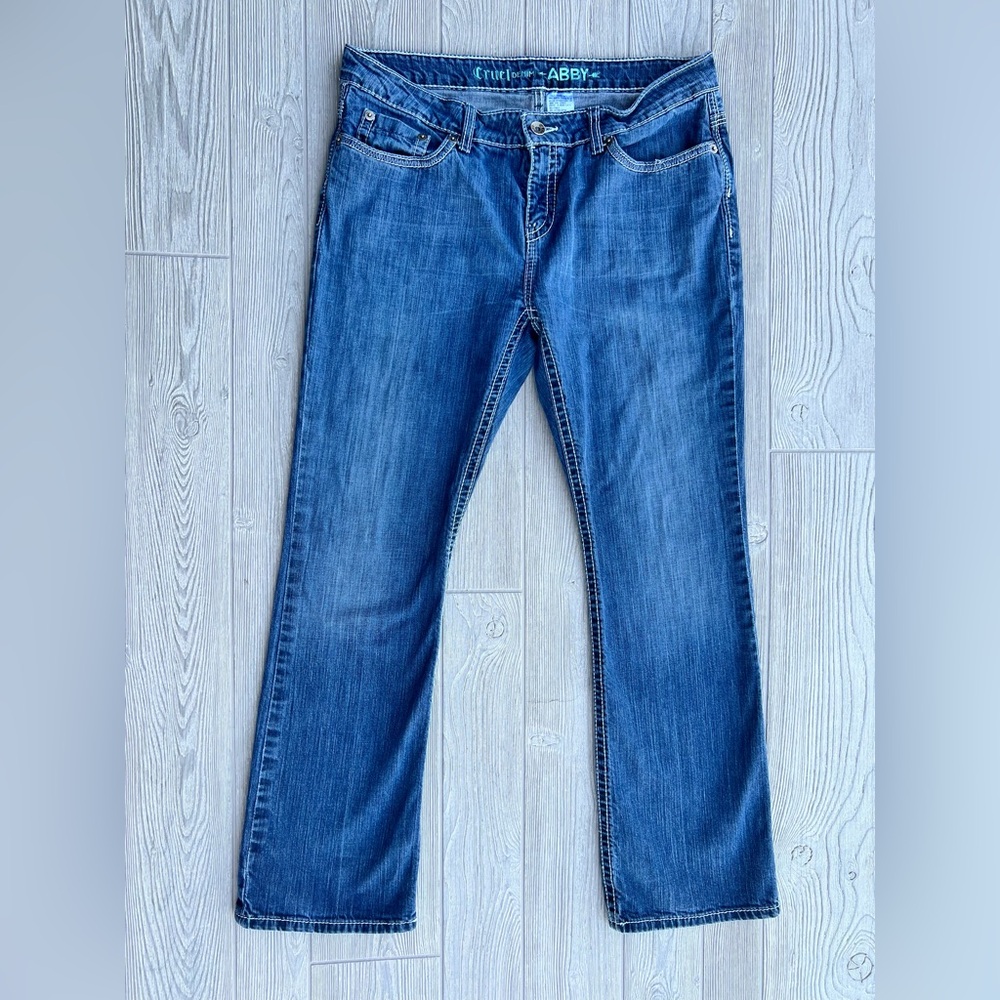 Cruel Girl Abby Slim Bootcut Jeans Size 15 Medium Wash Mid Rise Western